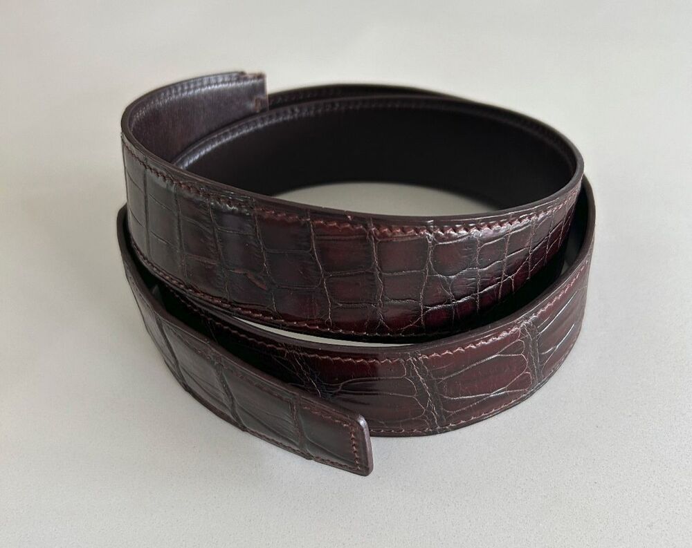 Genuine Alligator Belt Strap Black Cherry (No Buckle) - 41 Inches